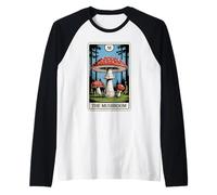 Carta del Tarot La Seta Amanita Muscaria Mosca Agaric Hongo Camiseta Manga Raglan