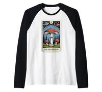 Carta del Tarot La Seta Amanita Muscaria Mosca Agaric Hongo Camiseta Manga Raglan