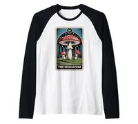 Carta del Tarot La Seta Amanita Muscaria Mosca Agaric Hongo Camiseta Manga Raglan