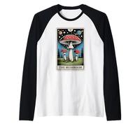Carta del Tarot La Seta Amanita Muscaria Mosca Agaric Hongo Camiseta Manga Raglan