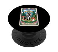 Carta del Tarot Mapache Hippie Mushroom Funny Racoon PopSockets PopGrip Adhesivo