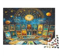 Carta del Tarot Puzzle De 1000 Piezas para Adultos Rueda del Destino Entretenimiento Creativo Diversión Impossible Rompecabezas Clásicos para Adultos Puzzle Fantasy 1000pcs (75x50cm)