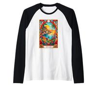 Carta del Tarot Siciliano Y Costa De Sicilia Camiseta Manga Raglan