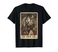 Carta del Tarot The Horse Girl, Arte Ecuestre gótico Vintage Camiseta