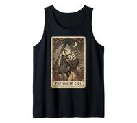Carta del Tarot The Horse Girl, Arte Ecuestre gótico Vintage Camiseta sin Mangas