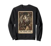 Carta del Tarot The Horse Girl, Arte Ecuestre gótico Vintage Sudadera