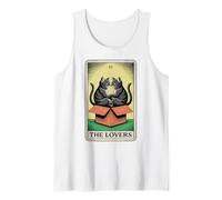 Carta del Tarot The Lovers Cats Cudding Funny Cat Camiseta sin Mangas
