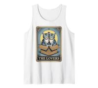 Carta del Tarot The Lovers Cats Cudding Funny Cat Camiseta sin Mangas