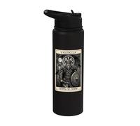 Carta del Tarot Vikingo Hijos de Odin, guerrero nórdico, Valhalla Odin Stainless Steel Insulated Water Bottle