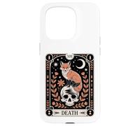 Carta del Tarot Zorro Muerte Bosque Brujo Luna Cráneo Oculto Naturaleza Carcasa para iPhone 15 Pro