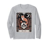 Carta del Tarot Zorro Muerte Bosque Brujo Luna Cráneo Oculto Naturaleza Manga Larga