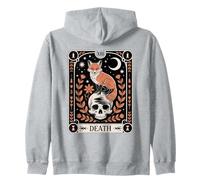 Carta del Tarot Zorro Muerte Bosque Brujo Luna Cráneo Oculto Naturaleza Sudadera con Capucha
