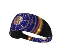 Carta del Zodíaco De Las Constelaciones Rueda Astrológica Unisex Headband Absorbente Diadema Elástica Cinta Pelo Deporte para Entrenamiento Ciclismo Fitness