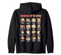 Carta educativa de erizos de Las Especies del Mundo Sudadera con Capucha