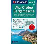 Carta escursionistica KOM 104. Alpi Orobie Bergamasche: 4in1 Wanderkarte mit Aktiv Guide und Detailkarten inklusive Karte zur offline Verwendung in der KOMPASS-App. Fahrradfahren. Skitouren.