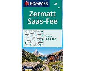 Carta escursionistica Kom 117. Zermatt, Saas-Fee