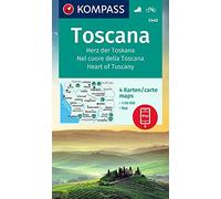 Carta escursionistica Kom 2440. Toscana, Herz der Toskana, Nel cuore della Toscana, Heart of Tuscany: Set van 4 wandelkaarten Schaal 1 : 50.000 (Kompass Wanderkarten)