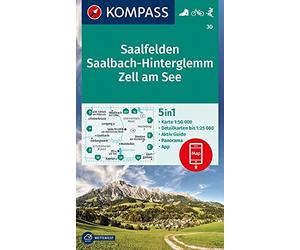 Carta escursionistica Kom 30. Saalfelden, Saalbach-Hinterglemm, Zell am See: Wandelkaart Schaal 1 : 50.000 (Kompass Wanderkarten)