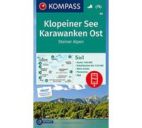 Carta escursionistica Kom 65. Klopeiner See, Karawanken Ost, Steiner Alpen: 5in1 Wanderkarte mit Panorama, Aktiv Guide und Detailkarten inklusive ... Verwendung in der KOMPASS-App. Fahrradfahren.