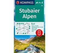 Carta escursionistica Kom 83. Stubaier Alpen: 5in1 Wanderkarte, mit Panorama, Aktiv Guide und 1:25000 Karten, inklusive Kartenbereich zur offline ... Skitouren. (Kompass Wanderkarten)