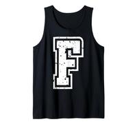 Carta F Nombre Inicial Monograma Varsity Alphabet cumpleaños Camiseta sin Mangas