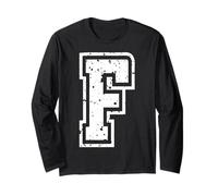 Carta F Nombre Inicial Monograma Varsity Alphabet cumpleaños Manga Larga