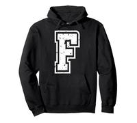 Carta F Nombre Inicial Monograma Varsity Alphabet cumpleaños Sudadera con Capucha