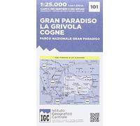 101 Parco Del Gran Paradiso 1: 25.000 (Gran Paradiso, La Grivola, Cogne) (Carta. Monti)