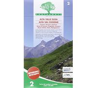 Carta n. 2. Alta valle Susa, alta val Chisone. Carta dei sentieri e stradale scala 1:25.000 (wandelkaart)