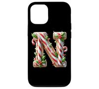 Carta N Joyful Holiday de bastón de Caramelo de Navidad Carcasa para iPhone 12/12 Pro