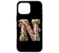 Carta N Joyful Holiday de bastón de Caramelo de Navidad Carcasa para iPhone 16 Pro MAX