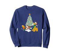 Carta navideña de Mickey Mouse y Plutón de Disney a Santa Sudadera, Unisex para adultos, Azul Marino, S