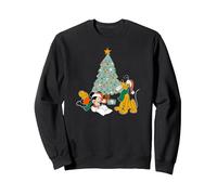 Carta navideña de Mickey Mouse y Plutón de Disney a Santa Sudadera, Unisex para adultos, Negro, S