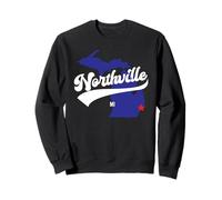 Carta Retro del Mapa de Northville, Michigan, MI Sudadera