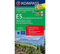 Carta Tour n. 2558 - E5 Dal Lago di Costanza fino a Verona 1:50.000. Ediz. tedesca, italiana, inglese e francese: Wandelkaart 1:50 000 (Wander-Tourenkarten)