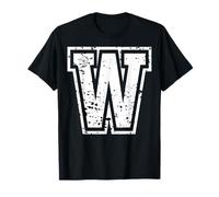 Carta W Nombre Inicial Monograma Varsity Alphabet cumpleaños Camiseta