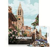 Cartagena, Colombia Rompecabezas de 1000 Piezas para Adultos Ideal para concentrarse, entretenerse y Disfrutar Corte Suave Navidad (50x75cm)