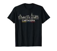 Cartagena Colombia Viajes Vintage Skyline Camiseta