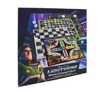 Cartamundi Compendio de Juegos Lightyear, Disfruta de 4 Diferentes Juegos de Mesa, Incluyendo Nueve Hombres Morris, Draughts, Ludo, Juego de Mesa de escaleras, Gran Regalo para Mayores de 4 años