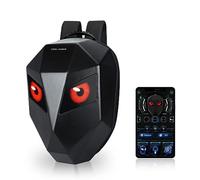 cartaoo Mochila LED para moto, para ordenador portátil, mochila para hombre y mujer, bolsa inteligente para casco con pantalla de color píxel programable, Negro , S