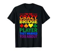 Cartas cómicas de Crazy Bridge Player Rainbow Camiseta