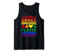Cartas cómicas de Crazy Bridge Player Rainbow Camiseta sin Mangas