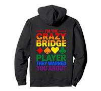 Cartas cómicas de Crazy Bridge Player Rainbow Sudadera con Capucha