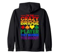 Cartas cómicas de Crazy Bridge Player Rainbow Sudadera con Capucha