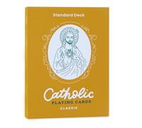 Cartas con temática católica, baraja de cartas como regalos católicos, naipes temáticos con caja magnética de bonificación, naipes geniales con retratos coloridos del Espíritu Santo, la Sagrada Familia y los Santos