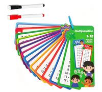Cartas de Aprendizaje Tablas de Multiplicar para Niños, Ayuda Matemática Borrable, Regalo para la Entrada a la Escuela, Adecuado para Niños de Más de 5 Años (14 Cartas + 1 Carta de Cubrimiento)