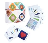 Cartas de diseño genérico, diseño de Knitting, 20 hojas Yarn Squares Portable Craft Pattern Set, parche Making Kit Creative Supplies, Gancho Tool for Beginners and Home Activities