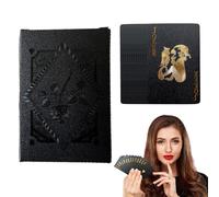 Cartas de juego de papel de aluminio negro - baraja premium 54 con patrón de rosas | Cartas de de lujo para juegos de , fiestas familiares, elegantes cartas negras para adultos, juego de