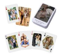 Cartas de Juego Personalizadas con Foto, Juego de Naipes Personalizadas con Foto, Cartas de Juego con su Foto Impresa en Ambos Lados, Regalos para Bodas, Fiestas, Aniversarios, Navidad (Estilo 1)