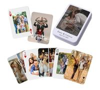 Cartas de Juego Personalizadas con Foto, Juego de Naipes Personalizadas con Foto, Cartas de Juego con su Foto Impresa en Ambos Lados, Regalos para Bodas, Fiestas, Aniversarios, Navidad (Estilo 3)